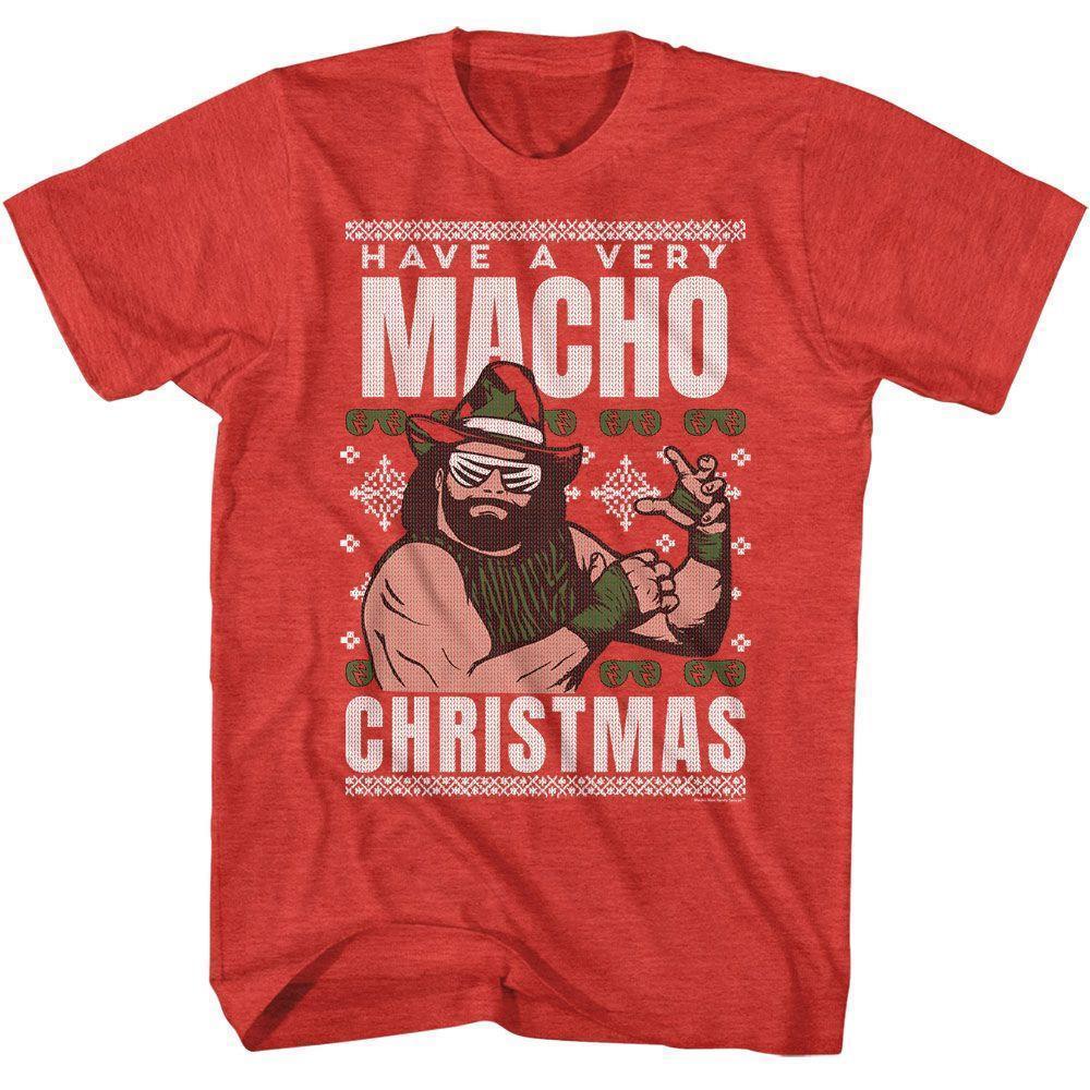 Macho Man Very Macho Christmas Red Heather T-Shirt